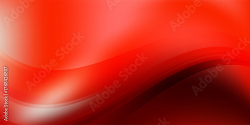 3d rendering of red abstract glass background. An abstract background features a gradient of red and dark red colors, creating a smooth, wave-like transition.