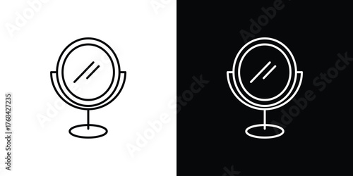 Mirror icon editable vector stroke for web designs