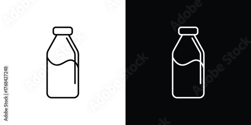 Milk bottle icon editable vector stroke for web designs
