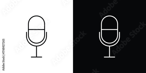 Microphone icon editable vector stroke for web designs