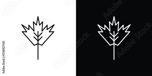 Maple leaf icon editable vector stroke for web designs