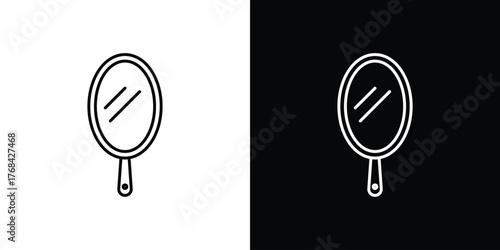 Makeup mirror icon editable vector stroke for web designs