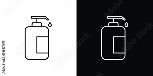 Liquid soap bottle icon editable vector stroke for web designs