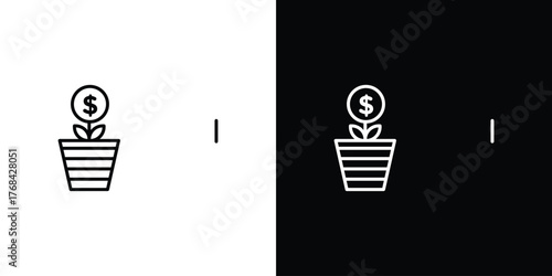 Investment tree icon editable vector stroke for web designs