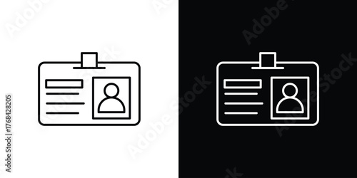 ID badge icon editable vector stroke for web designs