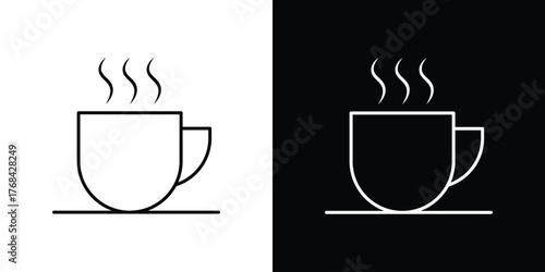 Hot coffee cup icon editable vector stroke for web designs