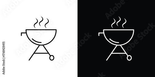 Grill icon editable vector stroke for web designs