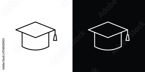 Graduation cap icon editable vector stroke for web designs
