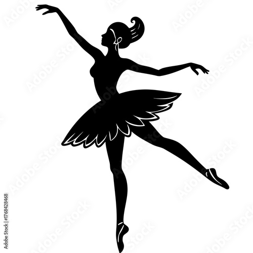 silhouette of a  ballet dancer on pointe