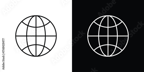 Globe icon editable vector stroke for web designs