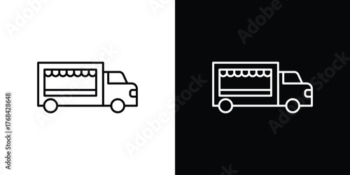 Food truck icon editable vector stroke for web designs