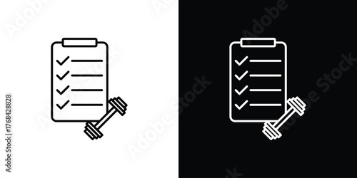 Fitness plan icon editable vector stroke for web designs