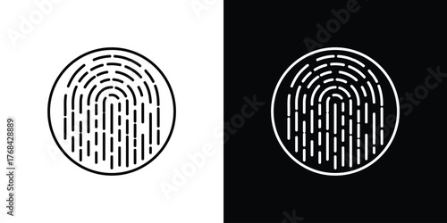 Fingerprint icon editable vector stroke for web designs