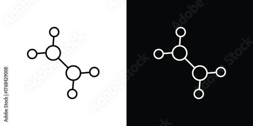 Ethylene molecule icon editable vector stroke for web designs