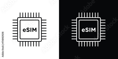 ESIM icon editable vector stroke for web designs