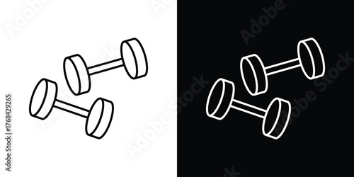 Dumbbell pair icon editable vector stroke for web designs