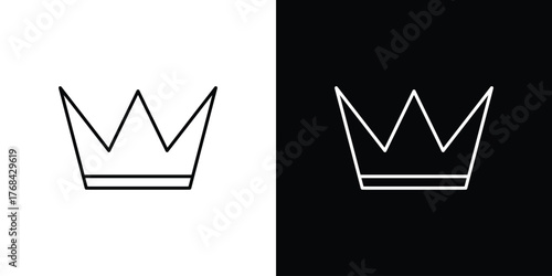Crown icon editable vector stroke for web designs