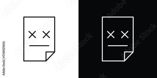 Corrupted file icon editable vector stroke for web designs