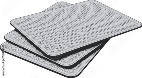 Stack Matzah Outline Traditional Jewish Food Passover Holiday Flatbread Texture Vector