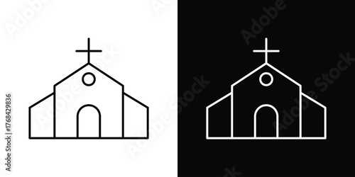 Church icon editable vector stroke for web designs