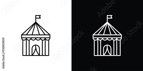 Circus tent icon editable vector stroke for web designs