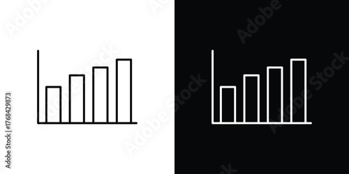 Chart histogram icon editable vector stroke for web designs