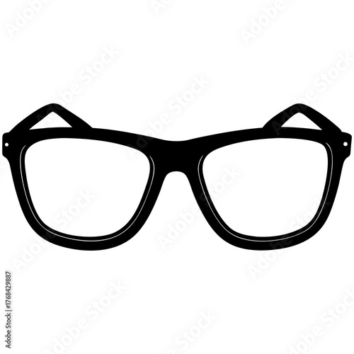 Vector illustration of a  eyeglasses silhouette  isolated on white background