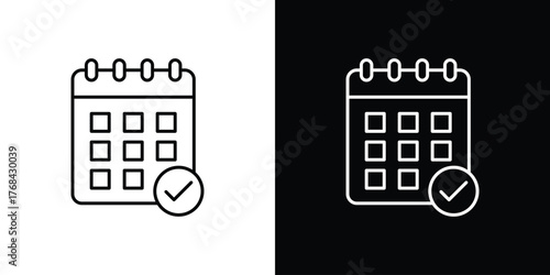 Photos Calendar check icon editable vector stroke for web designs