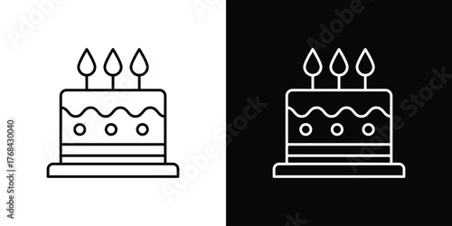Cake icon editable vector stroke for web designs