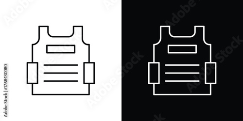 Bulletproof vest icon editable vector stroke for web designs