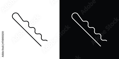 Bobby pin icon editable vector stroke for web designs