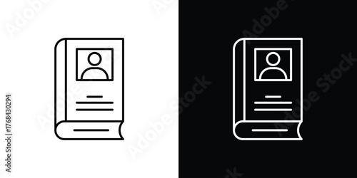 Biography icon editable vector stroke for web designs