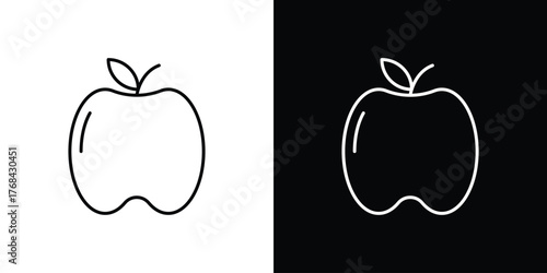 Apple icon editable vector stroke for web designs