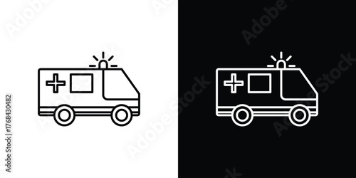 Ambulance icon editable vector stroke for web designs