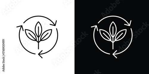 Alternative energy icon editable vector stroke for web designs