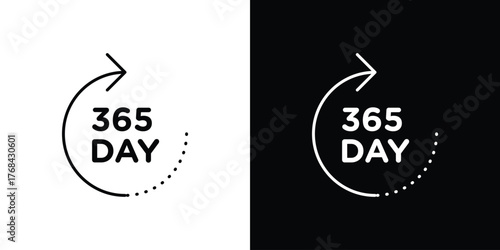 365 day icon editable vector stroke for web designs