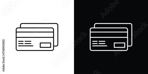 ATM card icon editable vector stroke for web designs