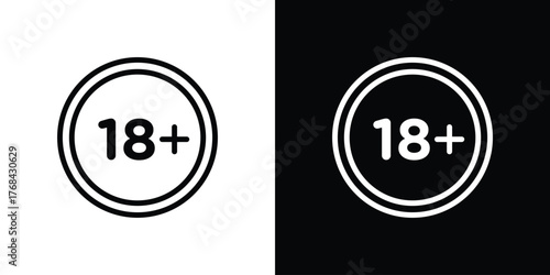 18 Plus icon editable vector stroke for web designs