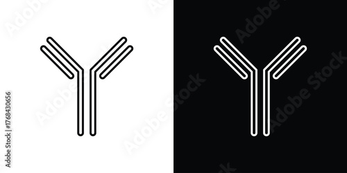 Antibody icon editable vector stroke for web designs