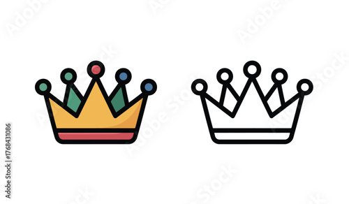 Royal Crown Majesty Authority Power Kingdom Symbol Vector Illustration