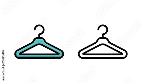 Clothes Hanger Flat Design Vector Illustration Icon Set