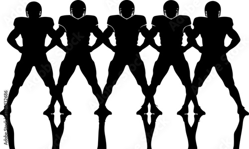 American Football Team Silhouette Illustration"