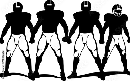 American Football Team Silhouette Illustration"