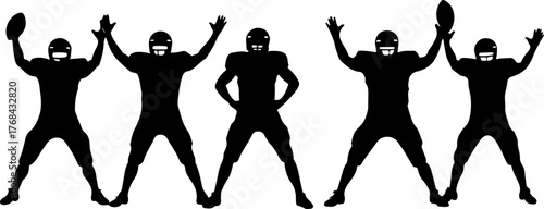 American Football Team Silhouette Illustration"