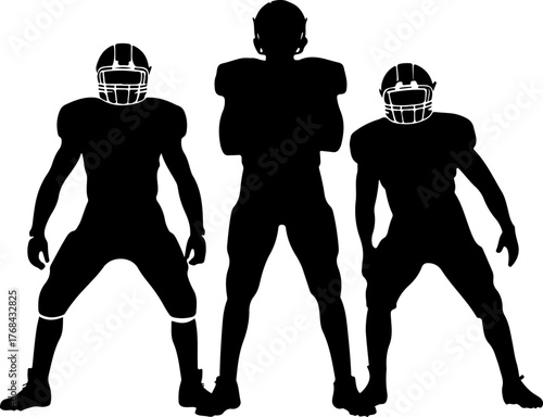 American Football Team Silhouette Illustration"