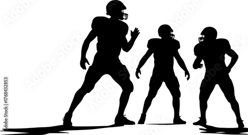 American Football Team Silhouette Illustration"