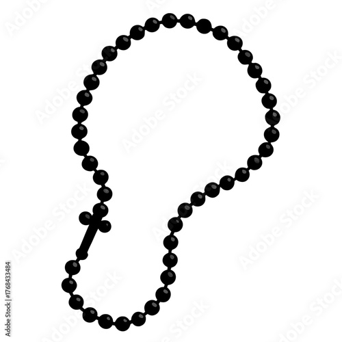 Vector illustration of a rosary beads silhouette