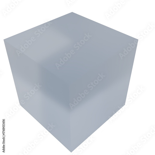 Transparent 3D Cube on Black Background