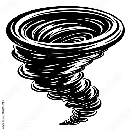 Silhouette of a Tornado shape vector illustration