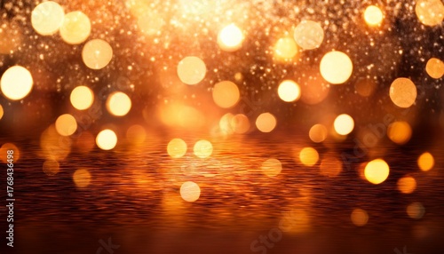 Glowing Orange Sparkle Bokeh Background